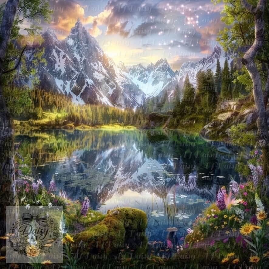 Bergsee 90x90cm