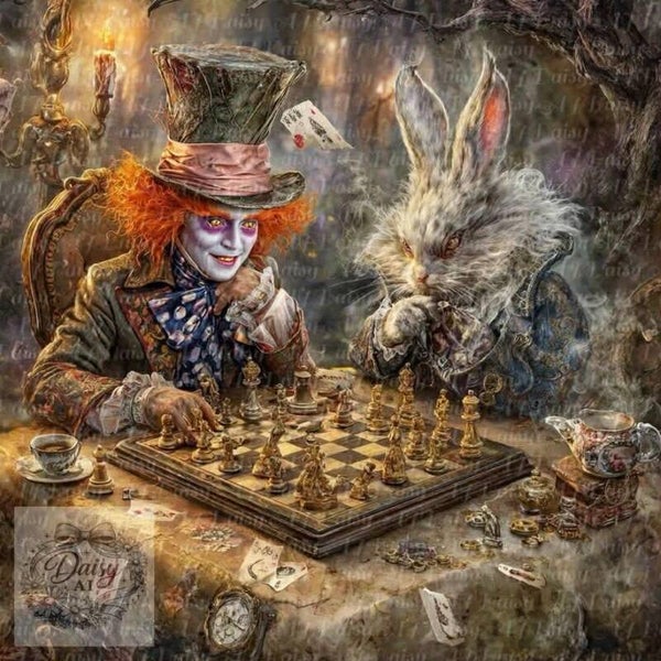 Schach im Wunderland 80x80cm
