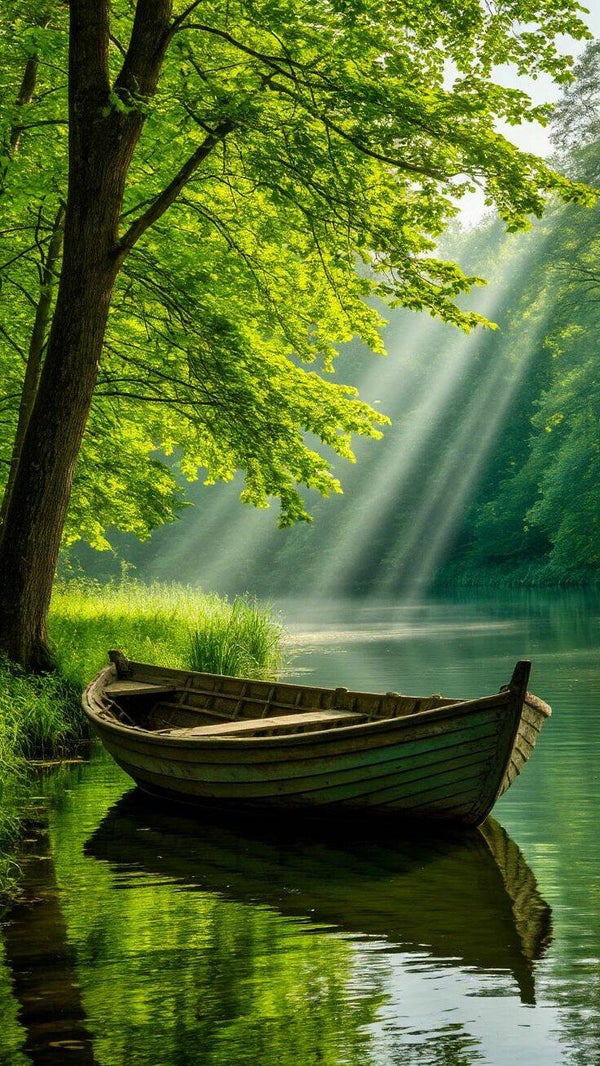 Das Boot im See 60x100cm