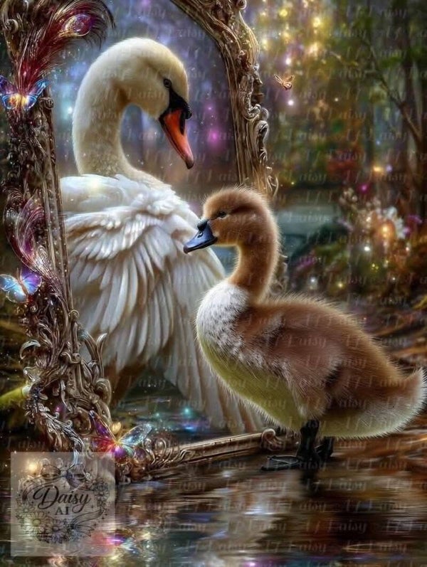 Der Schwan im Spiegel 60x80cm