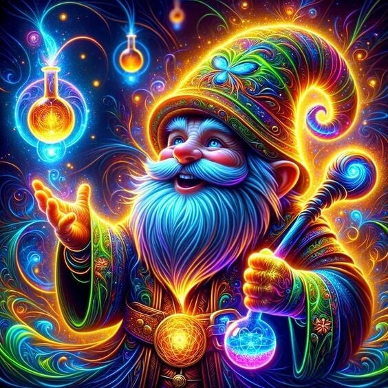 Der bunte Magier 60x60cm