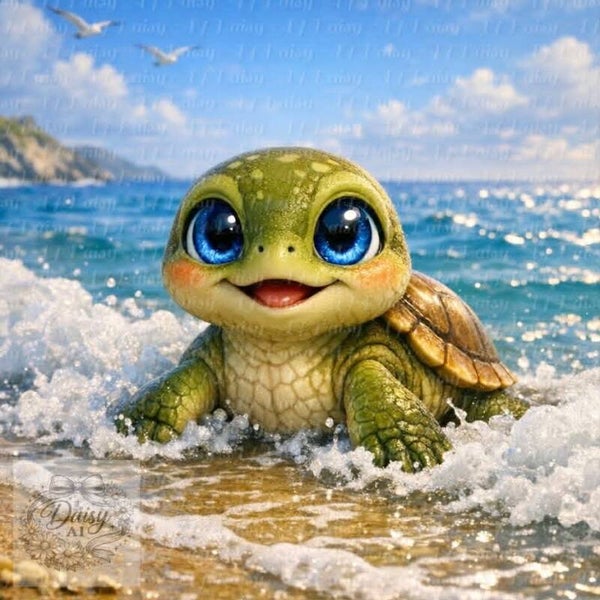 Baby Schildkröte 60x60cm