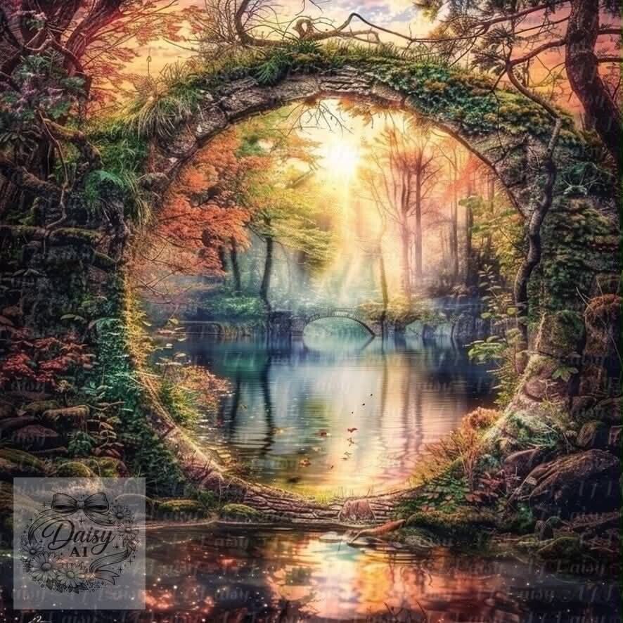 Das Fenster zum Waldsee 80x80cm
