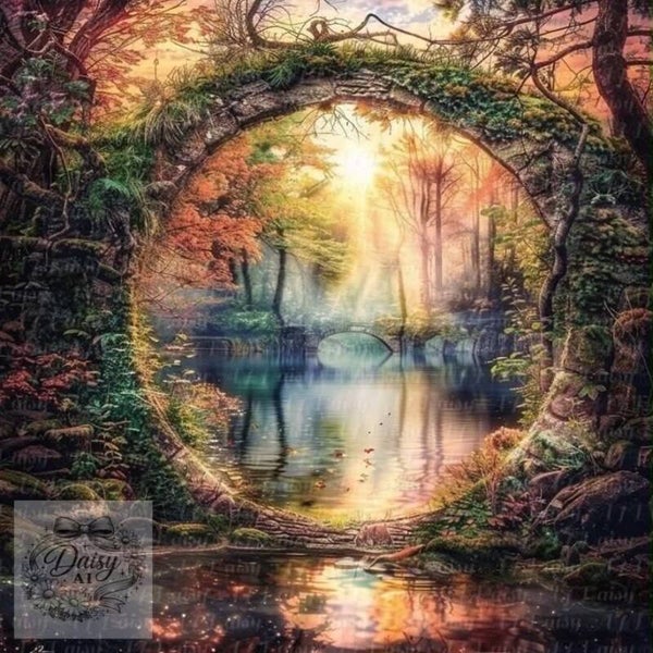 Das Fenster zum Waldsee 80x80cm