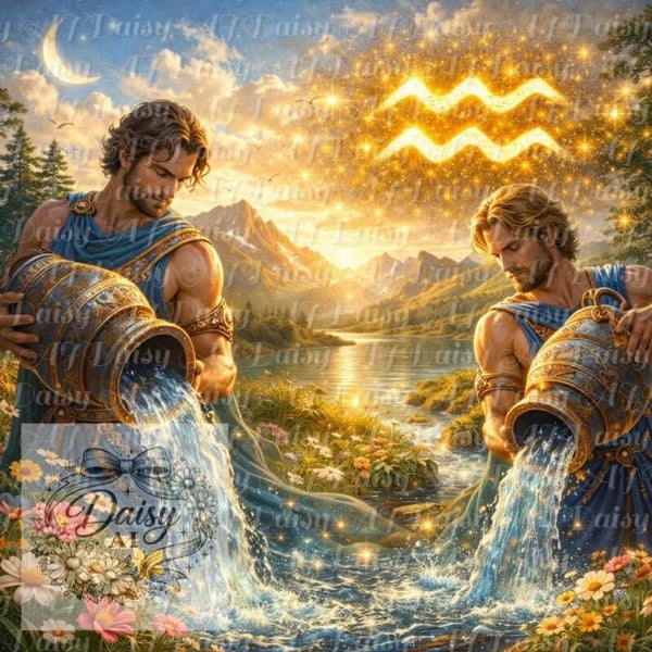 Sternzeichen Wassermann 80x80cm