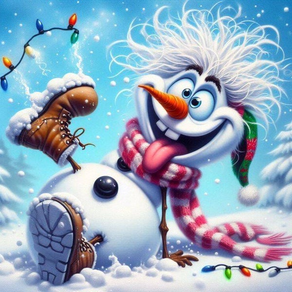 Der verrückte Schneemann 60x60cm