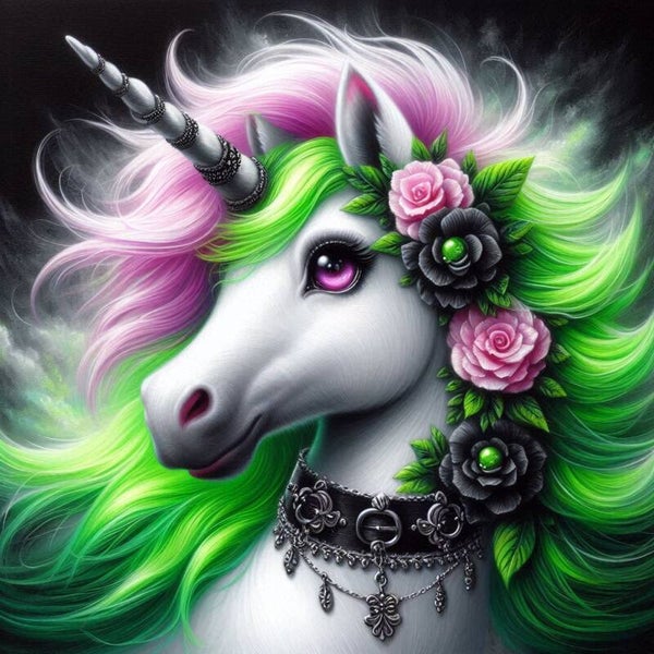 Einhorn Greeny 60x60cm