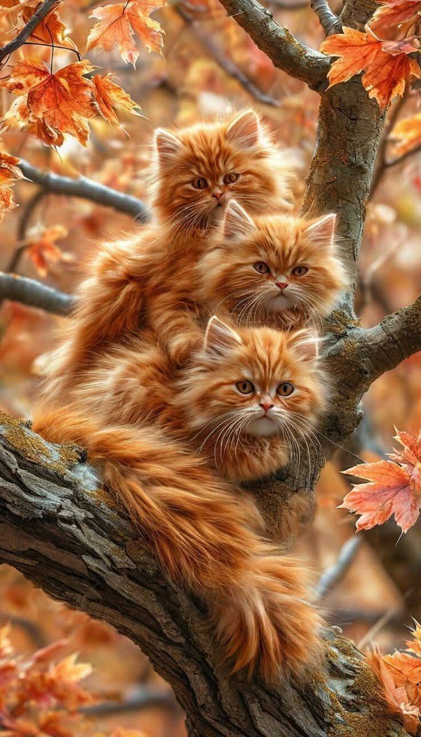 Die drei Katzen auf dem Baum 60x100cm