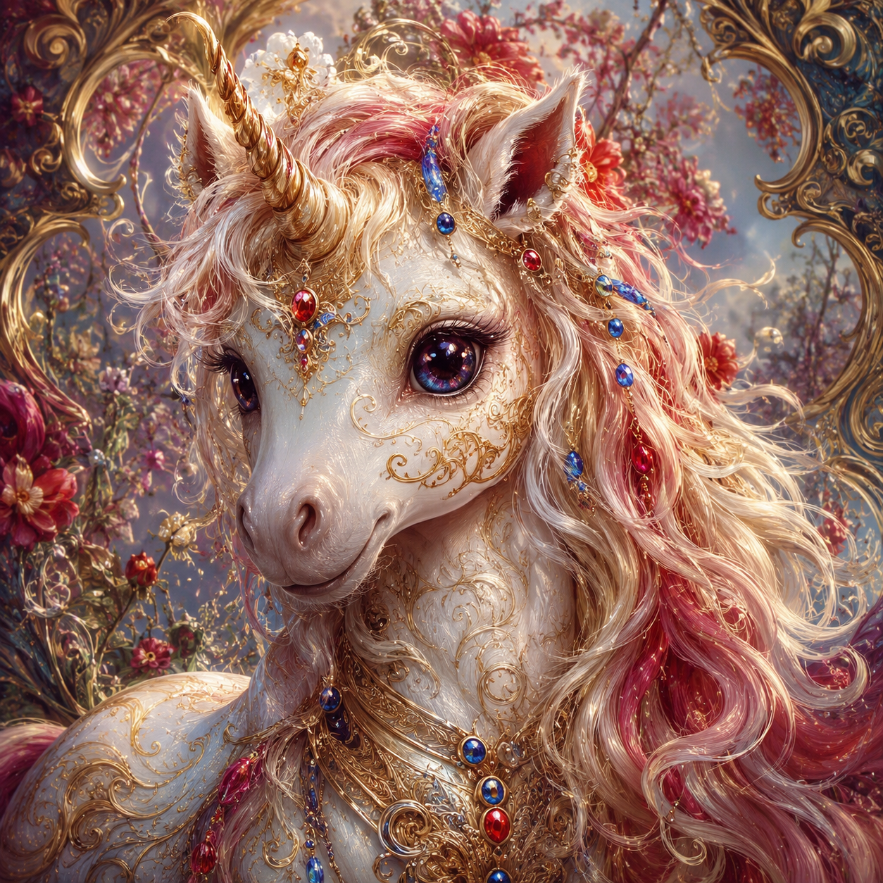 Queen Einhorn 80x80cm