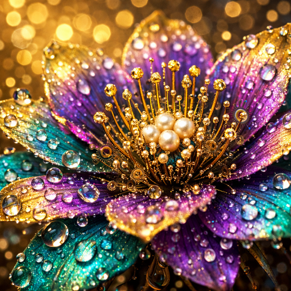 Perlenblume 80x80cm
