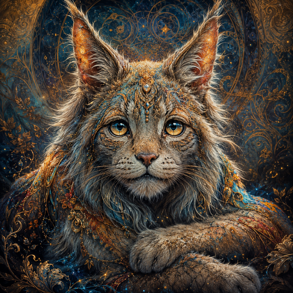 Der alte Luchs 70x70cm