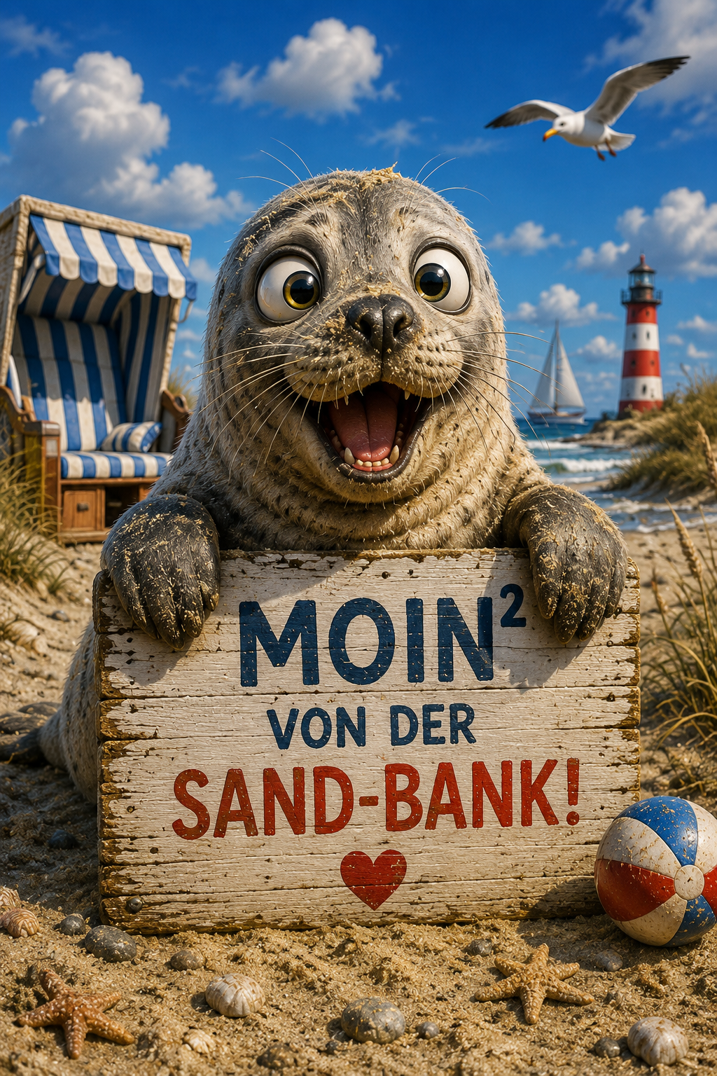 Verrückte Nordsee-Motivkarten