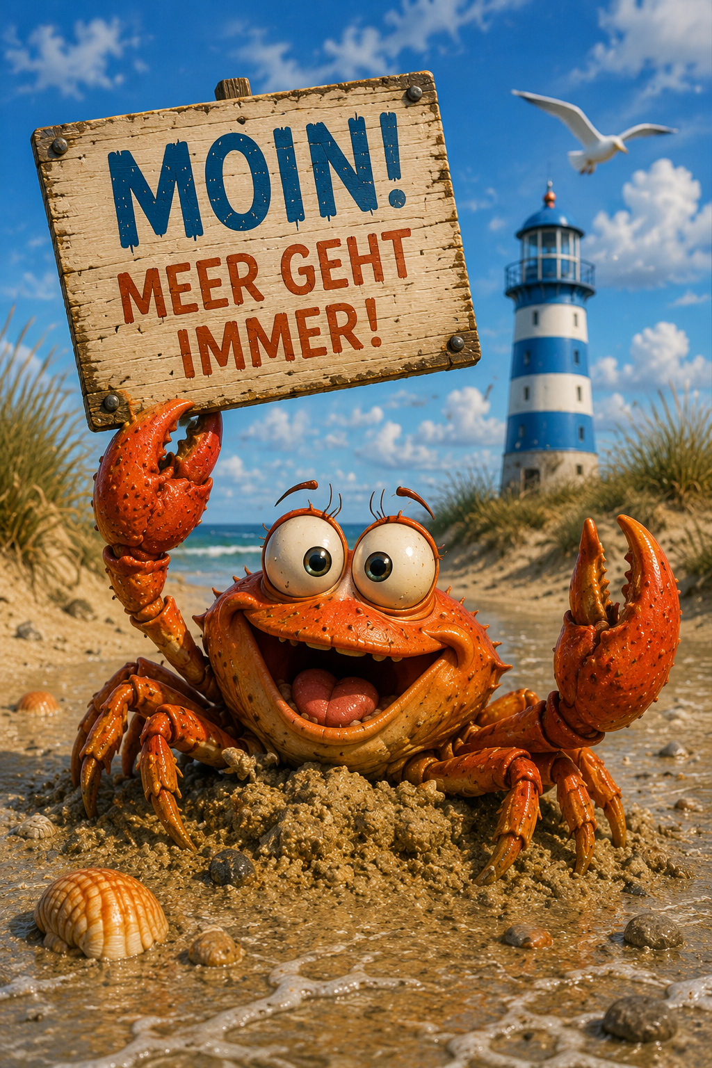 Verrückte Nordsee-Motivkarten