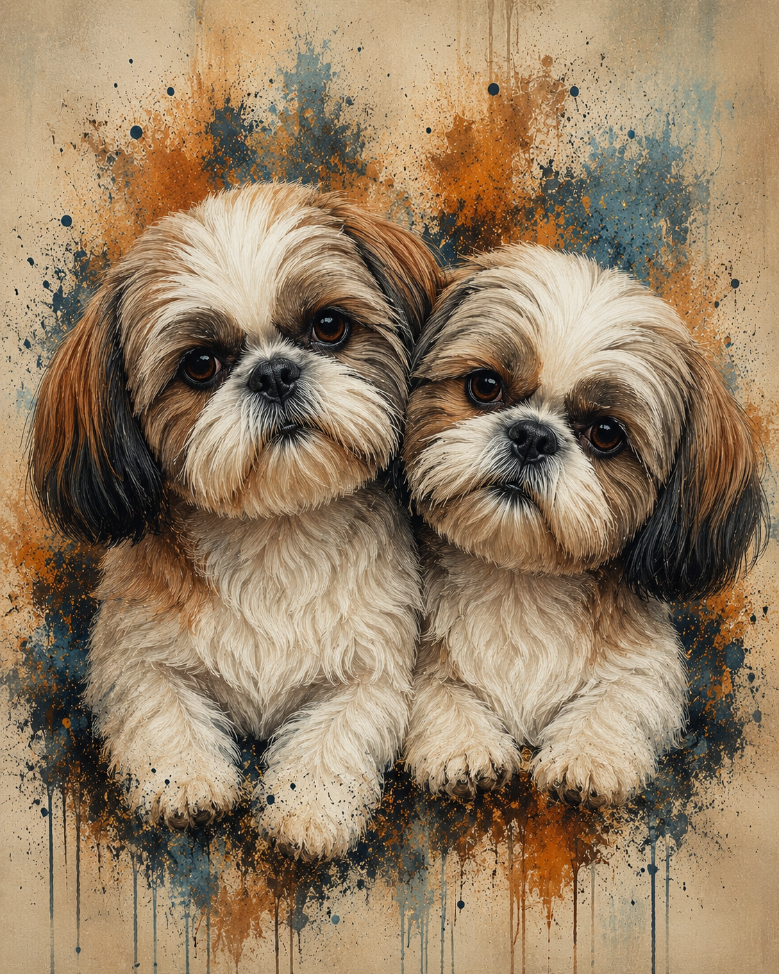 Shih Tzu Welpen 60x80cm