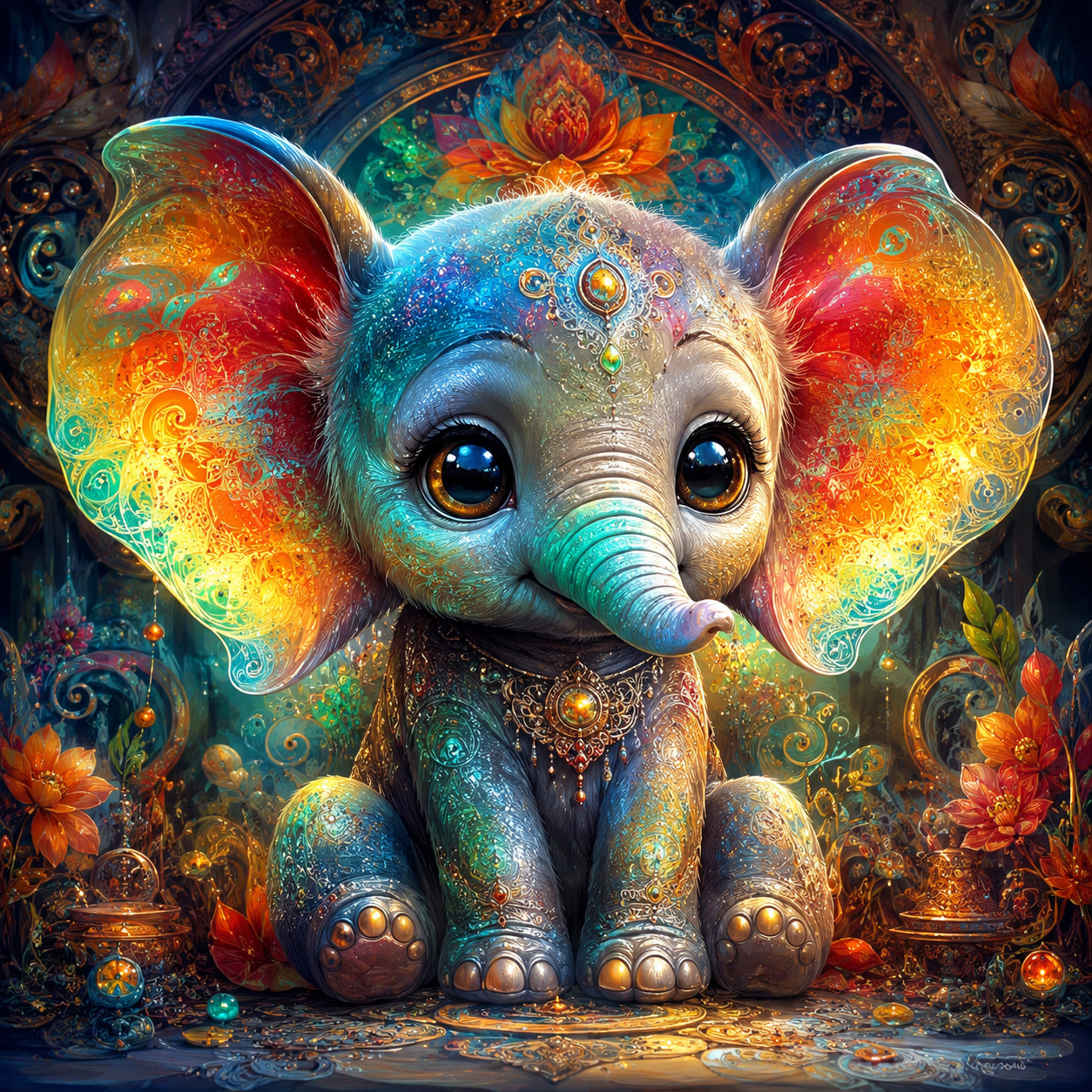 Emmi Elefant 80x80cm