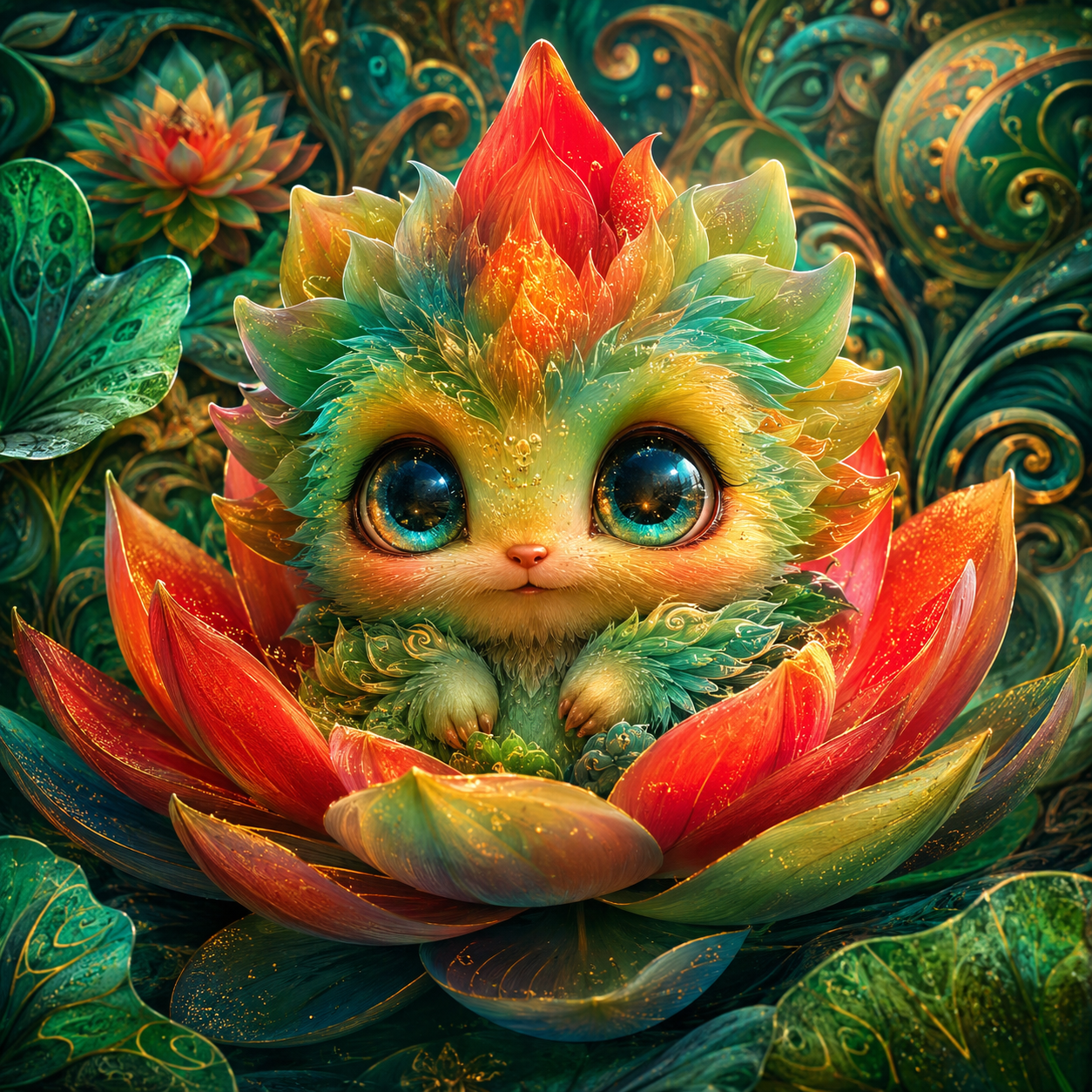 Die kleine Seerose 70x70cm