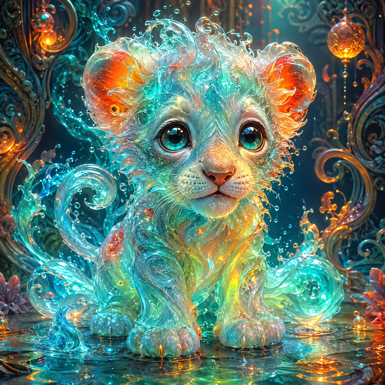 Aqua Leo 70x70cm