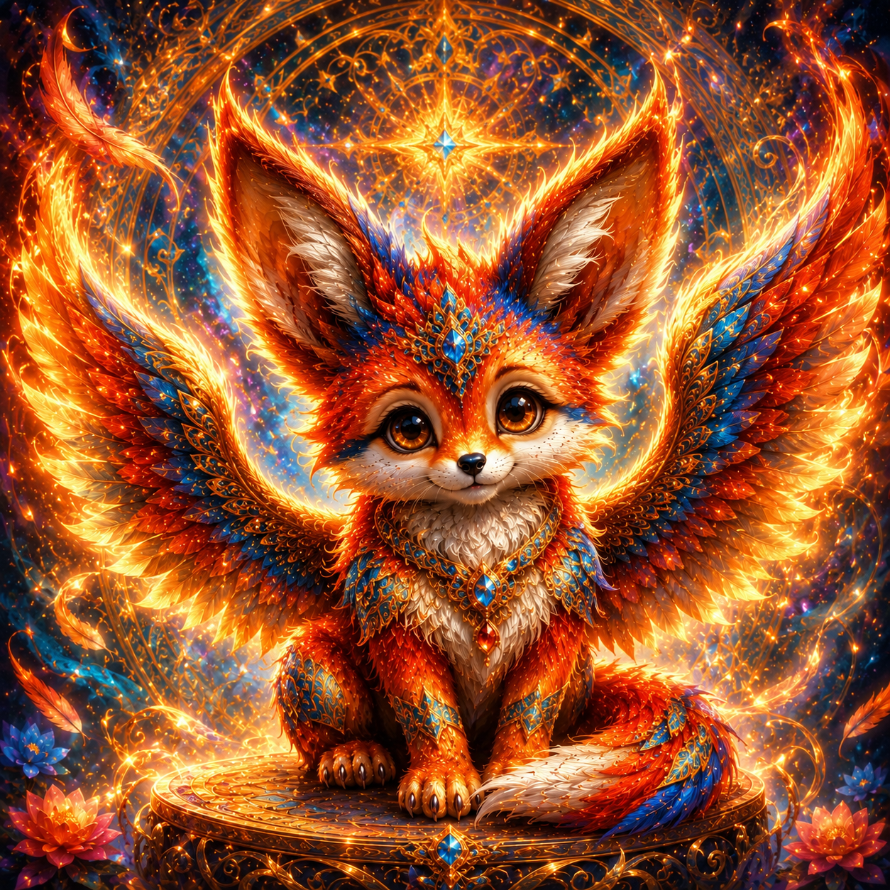 Der Fuchs und Adler 80x80cm