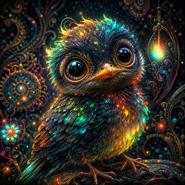 Die kleine Amsel 60x60cm