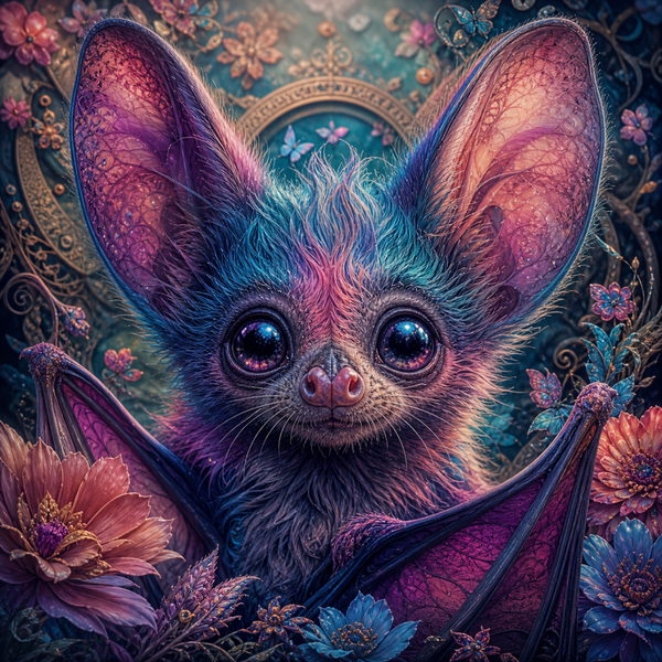 Die lila Fledermaus 80x80cm
