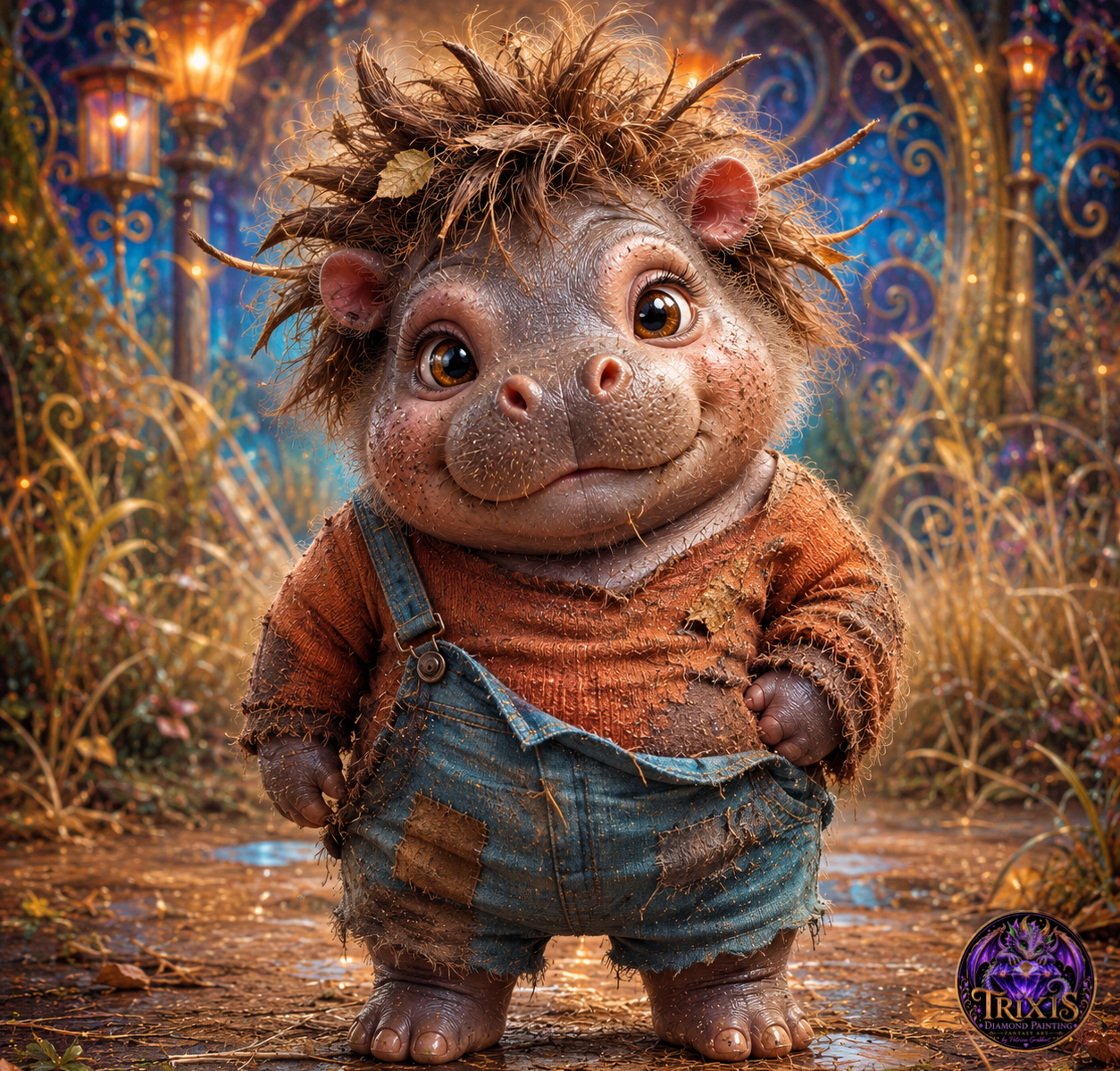 Nilpferd Max 60x60cm