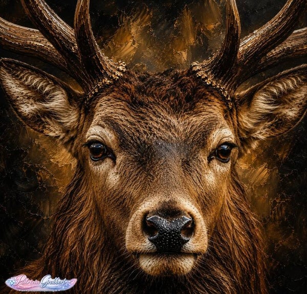 Der Hirsch 2 80x80cm