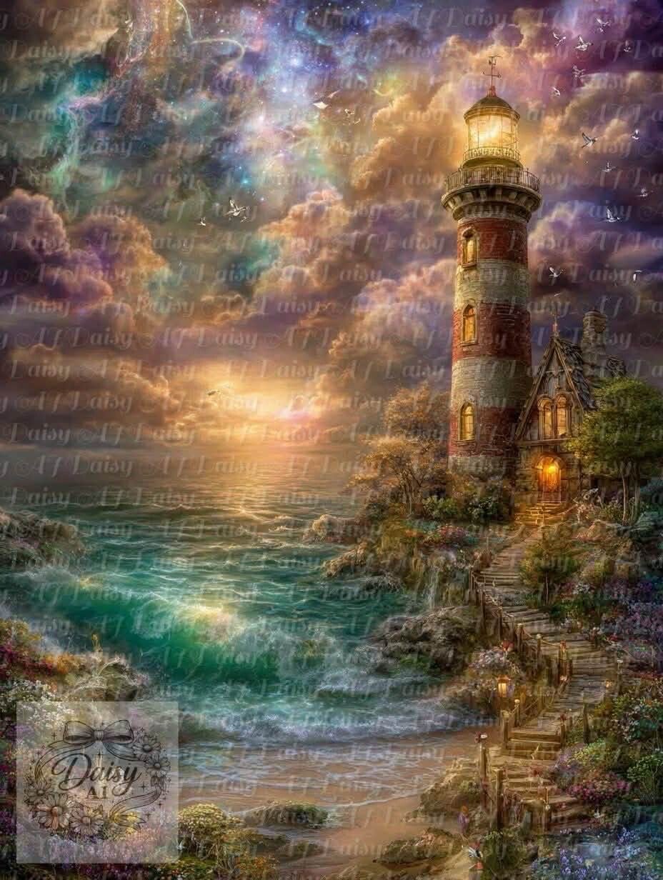 Der Leuchtturm im Sturm 80x100cm