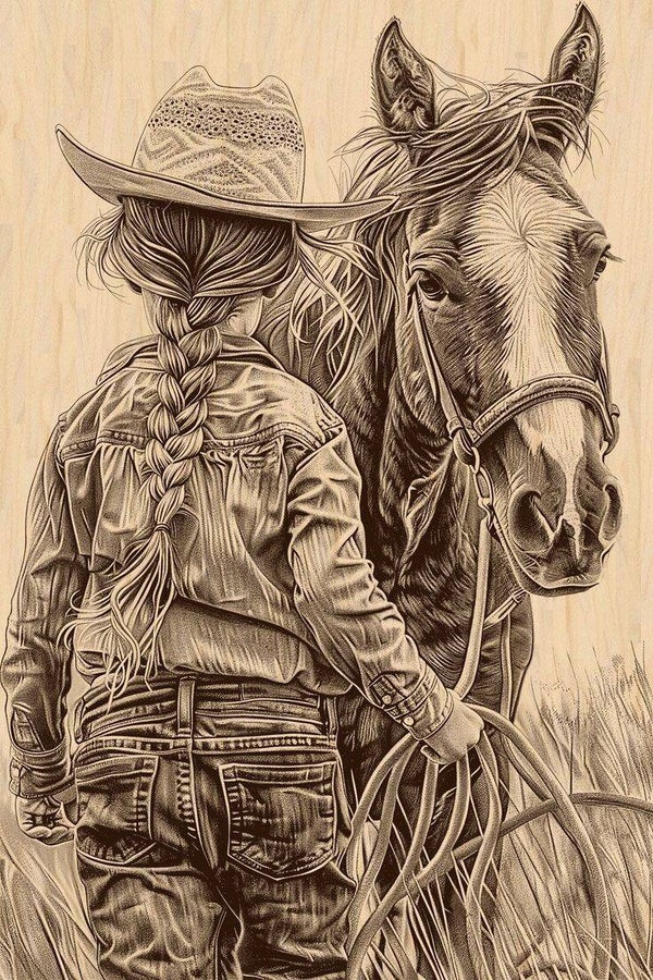 Cow Girl Sepia 50x70cm