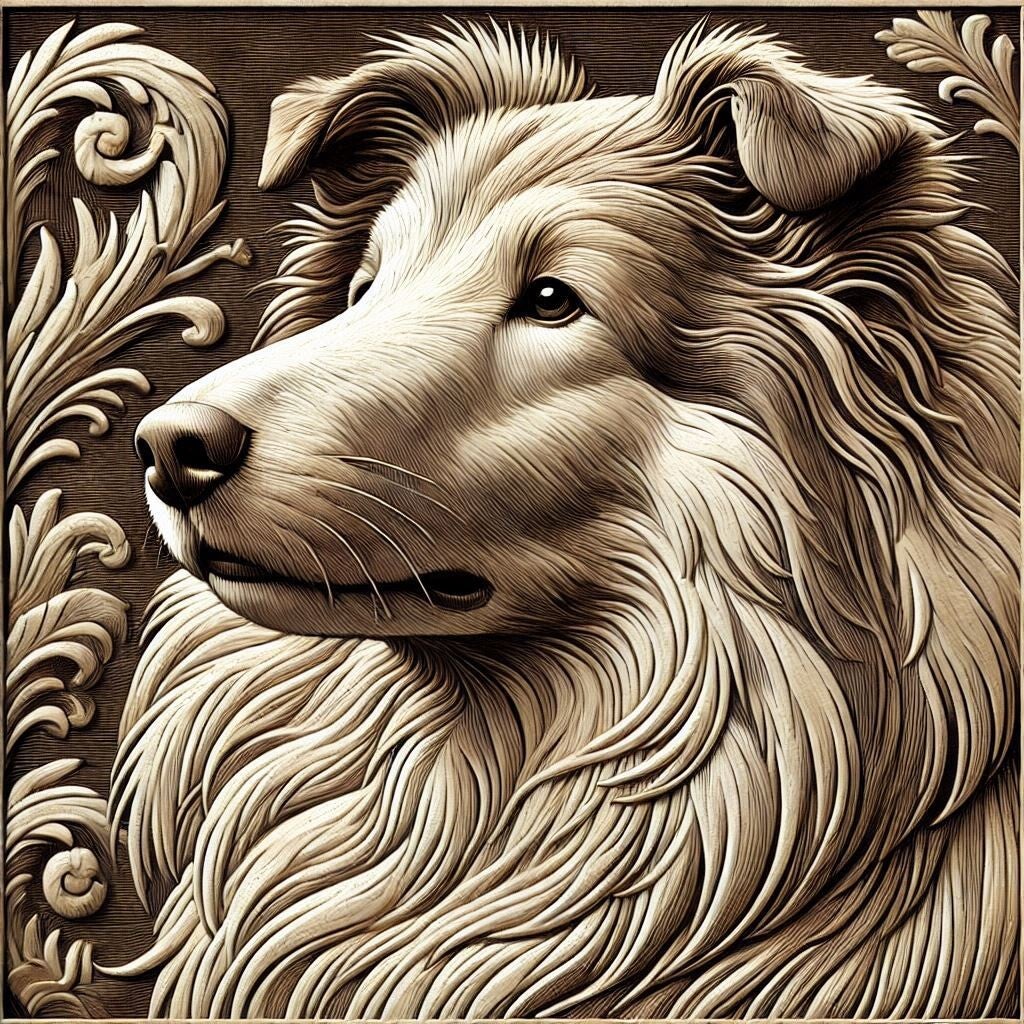 Collie Kopf 50x50cm