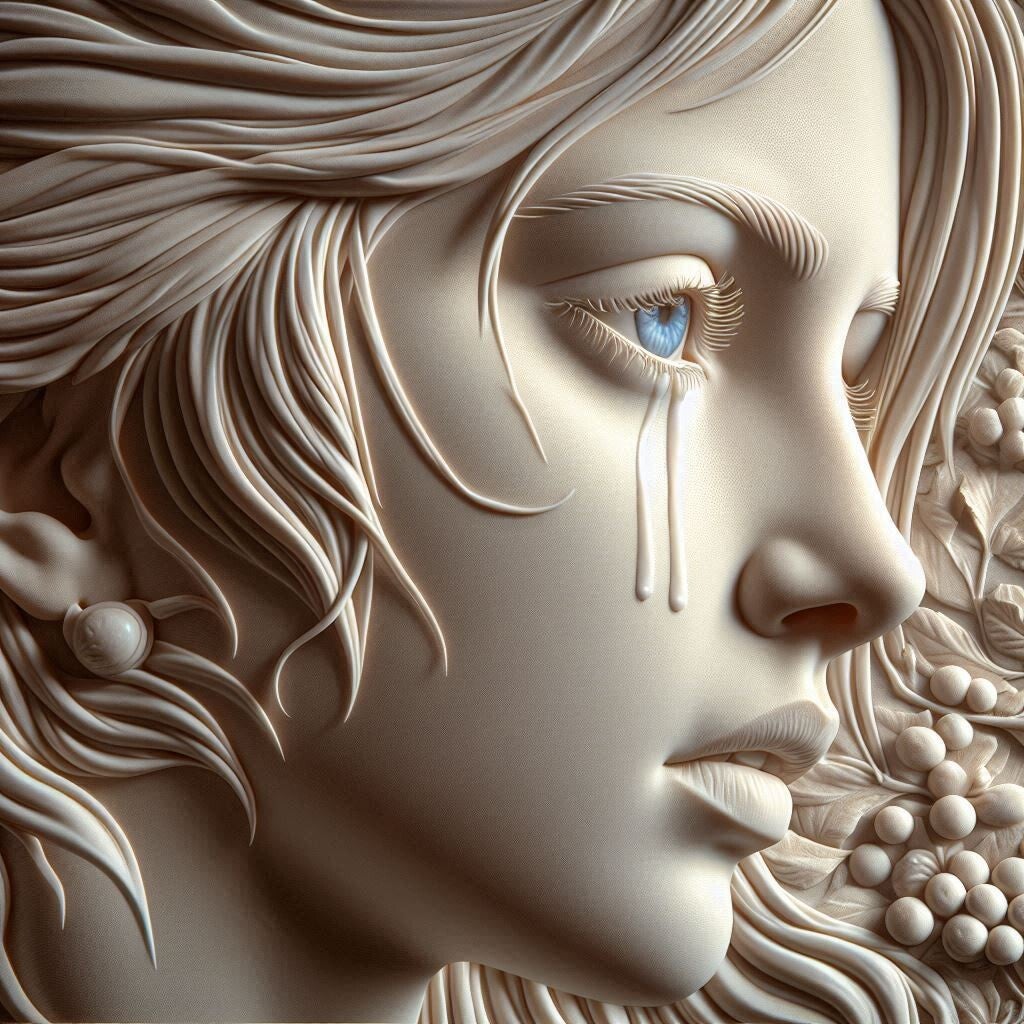 Trauriges Mädchen 50x50cm