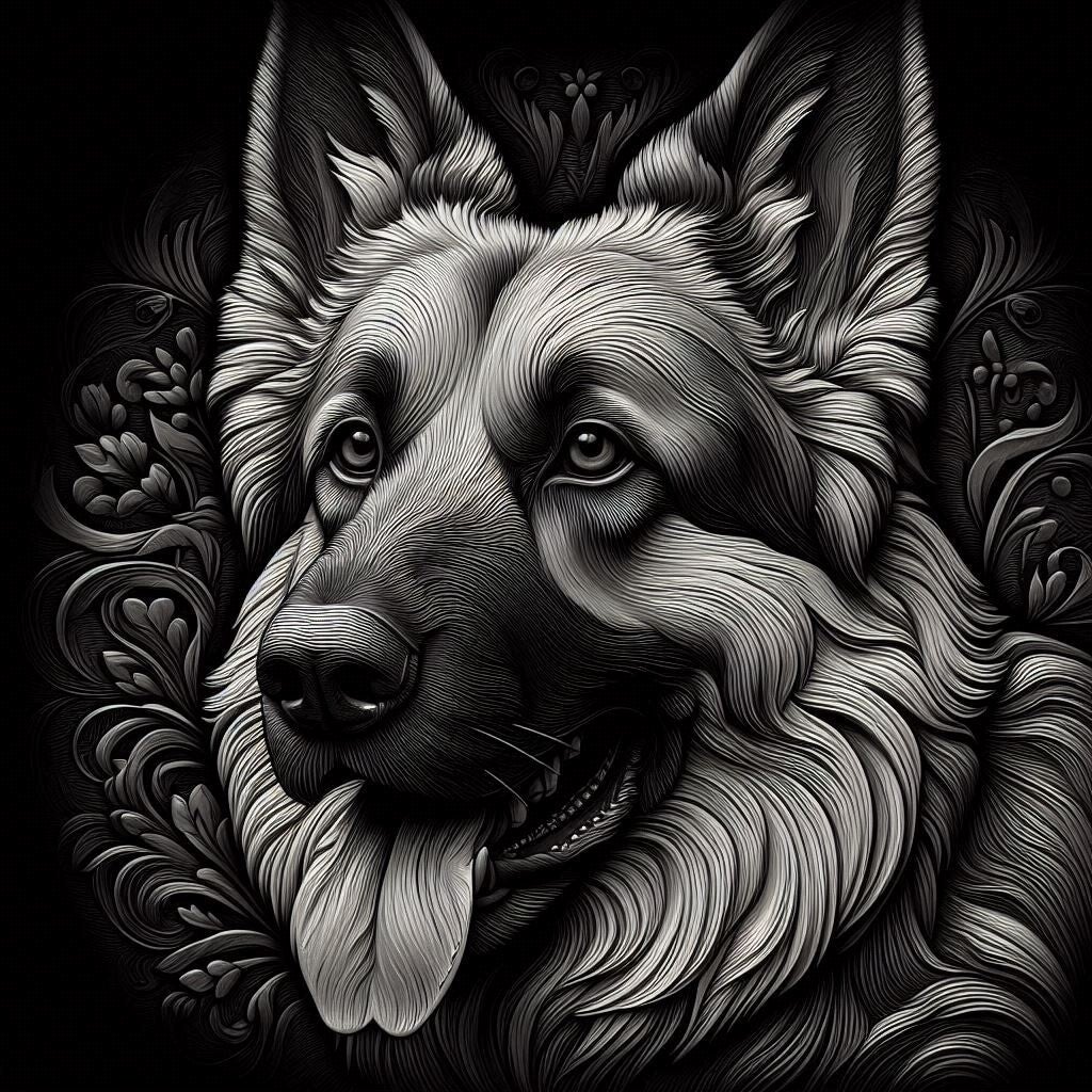 Schäferhund 50x50cm