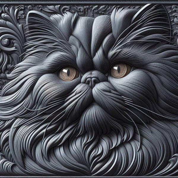 Perserkatze schwarz 50x50cm