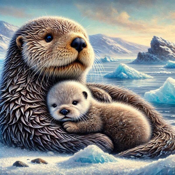 Mama Otter 60x60cm