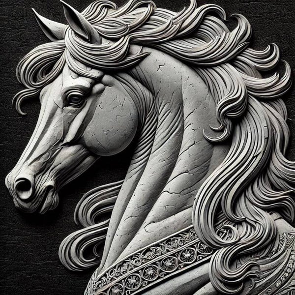 Pferd Relief Steinoptik 60x60cm