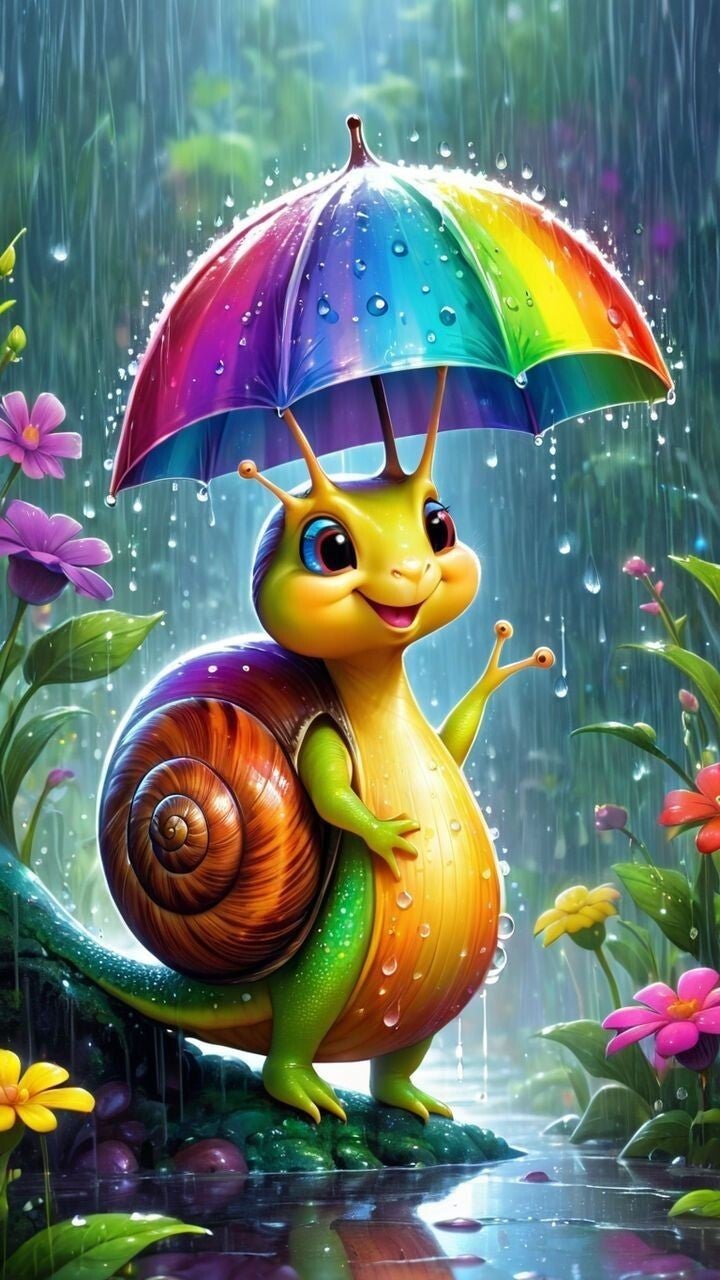 Die Regenschnecke 50x70cm