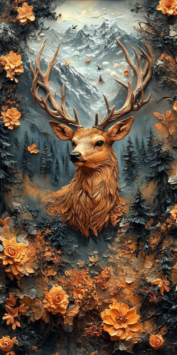 der Hirsch 60x100cm