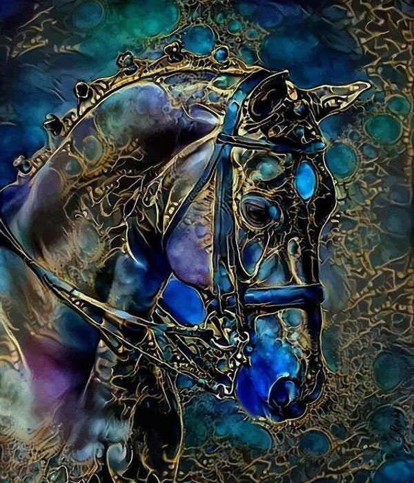 Das blaue Pferd 80x80cm