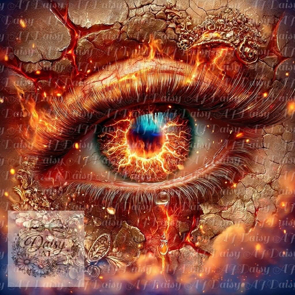 Das Feuer Auge 80x80cm