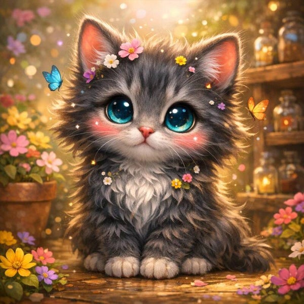 kleine Katze 60x60cm