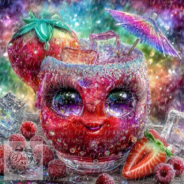 Lecker Erdbeere 60x60cm