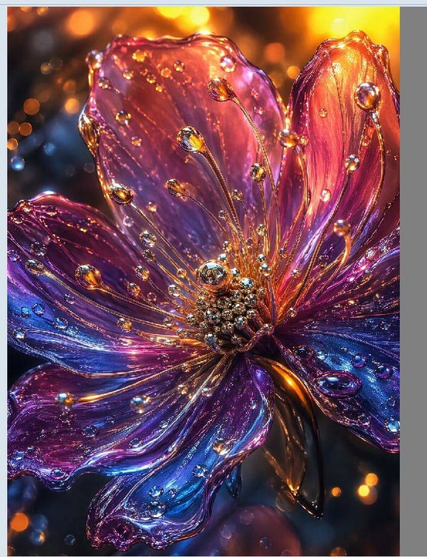 Glas Blume 50x70cm