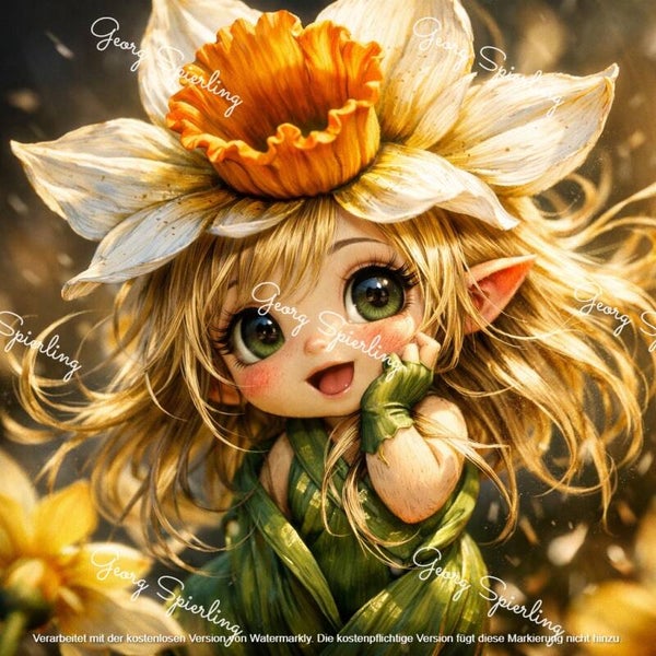 Die kleine Narzisse 60x60cm