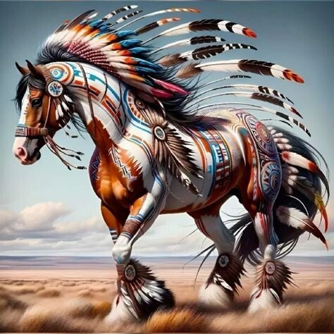 Indianer Pony 80x80cm
