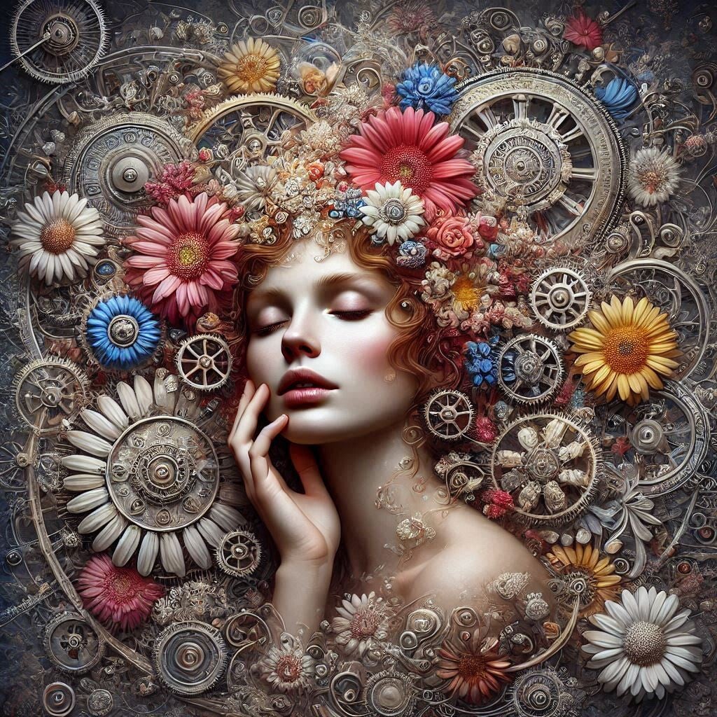 Blumenmädchen 80x80cm