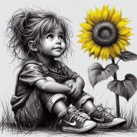 Kleines Mädchen 60x60cm