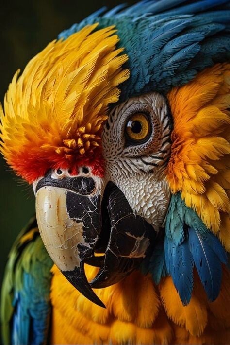 Papageien Kopf 60x80cm