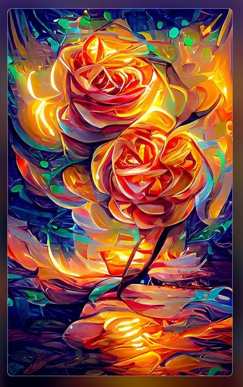 Gemalte Blumen 60x100cm