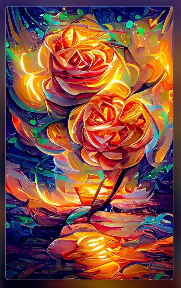 Gemalte Blumen 60x100cm