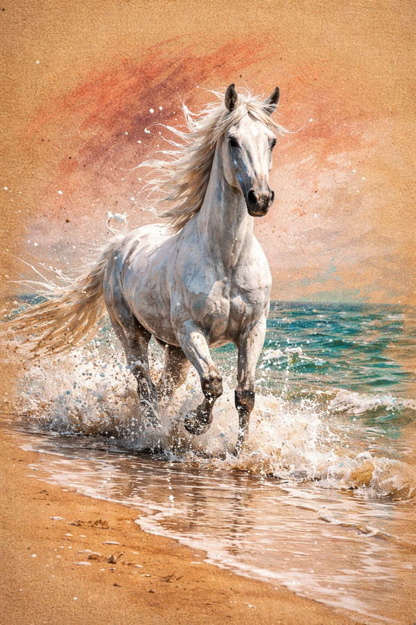 Das Strand Pferd 60x100cm