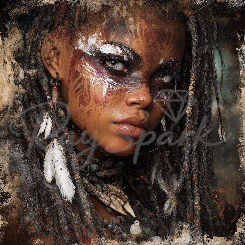 Schöne Kriegerin 80x80cm